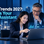 HR leaders and executives using AI to analyze workforce data for HR Trends 2027